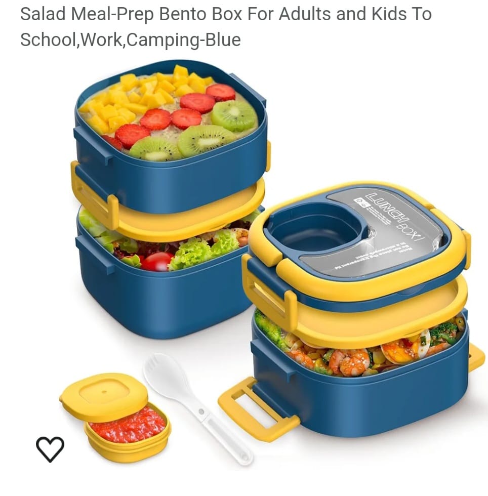 Microwaveable Plastic Lunch Box Double Tier