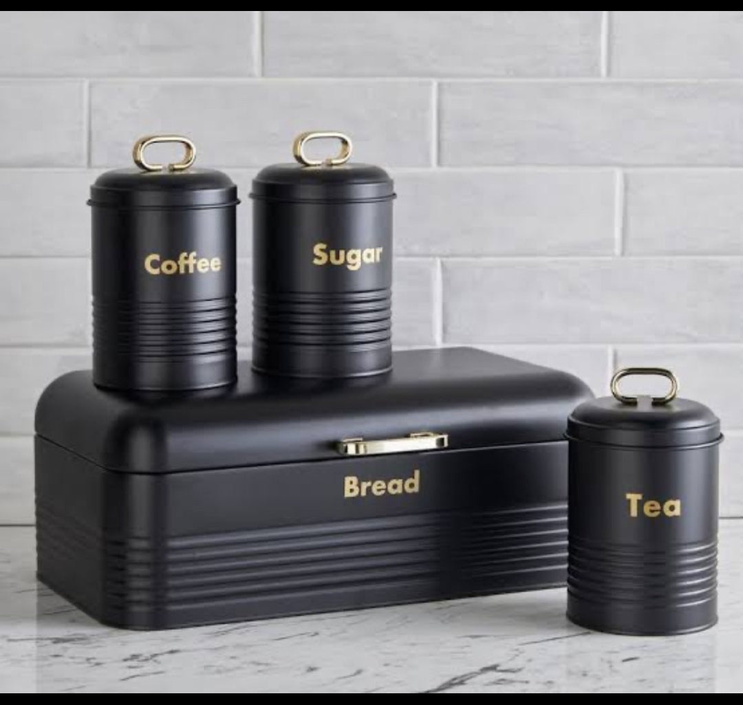 Bread Bin and Canisters set 4pcs