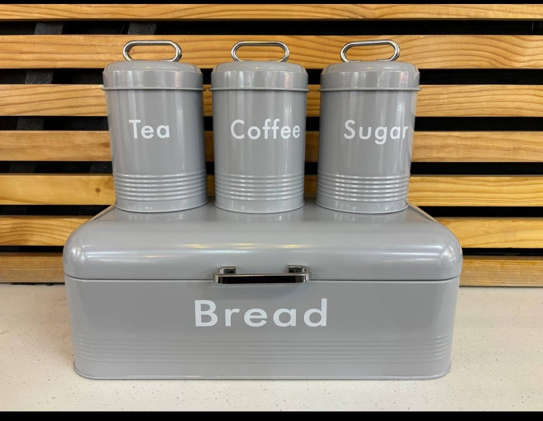 Bread Bin and Canisters set 4pcs