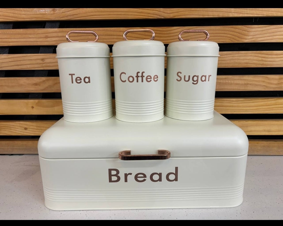 Bread Bin and Canisters set 4pcs