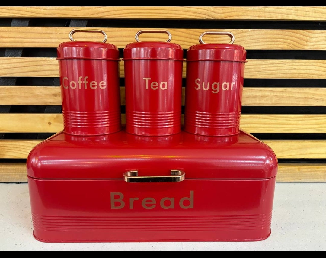 Bread Bin and Canisters set 4pcs