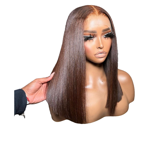 Chocolate colour Double Drawn full frontal lace wig