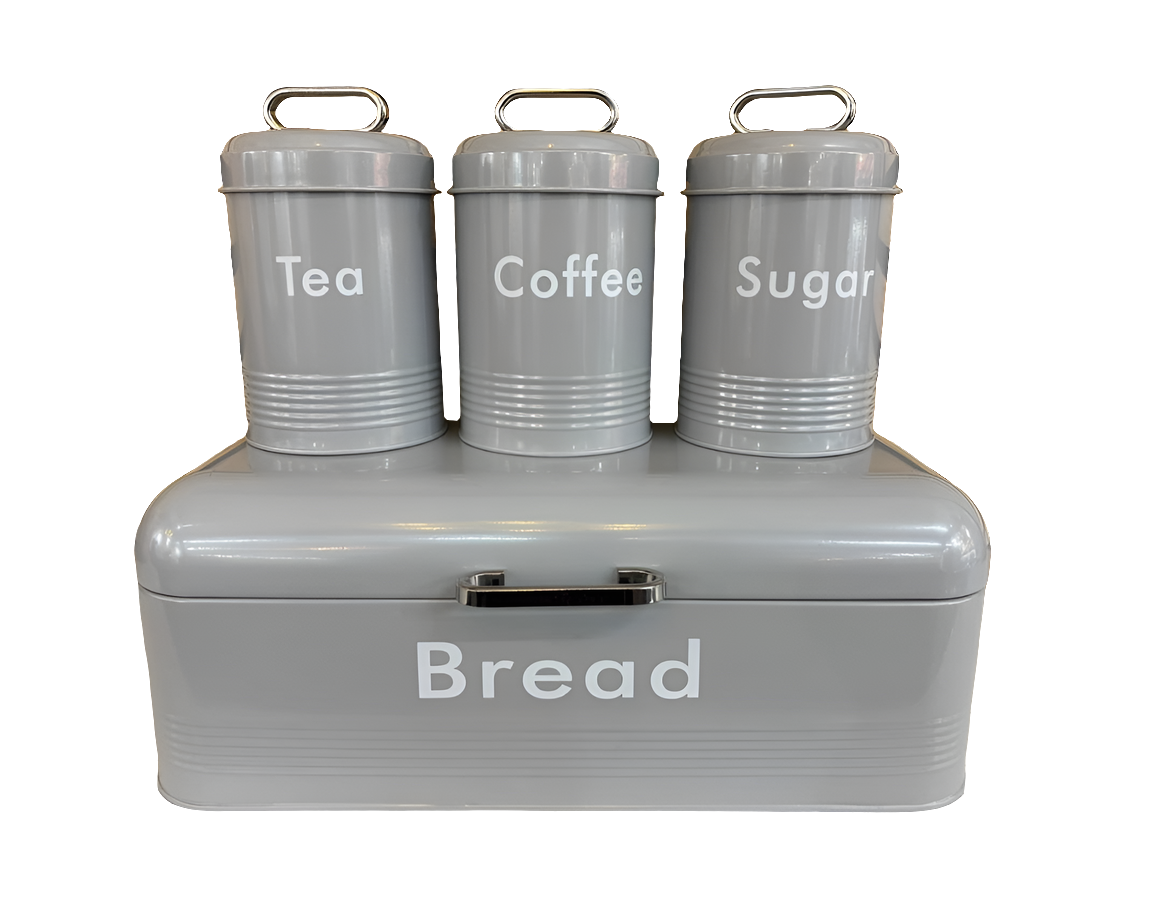 Bread Bin and Canisters set 4pcs