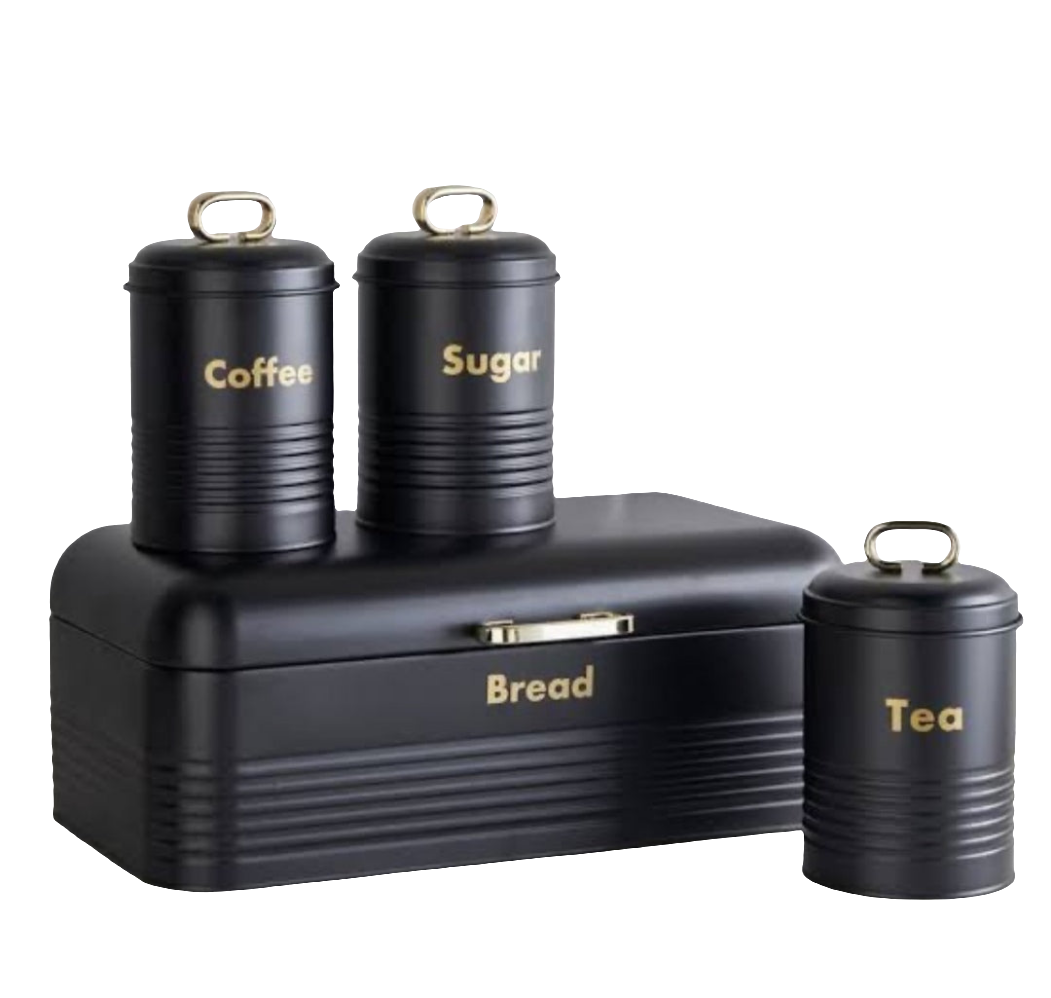 Bread Bin and Canisters set 4pcs