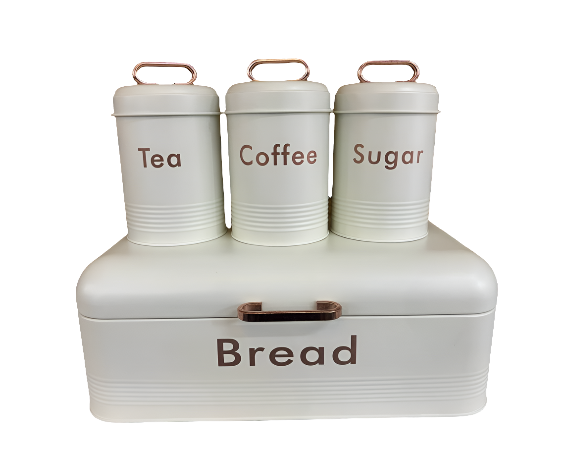 Bread Bin and Canisters set 4pcs